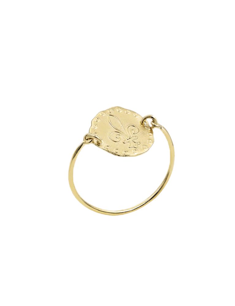 Ines De La Fressange Bague Lutèce Motif Coeurs Plaqué Or