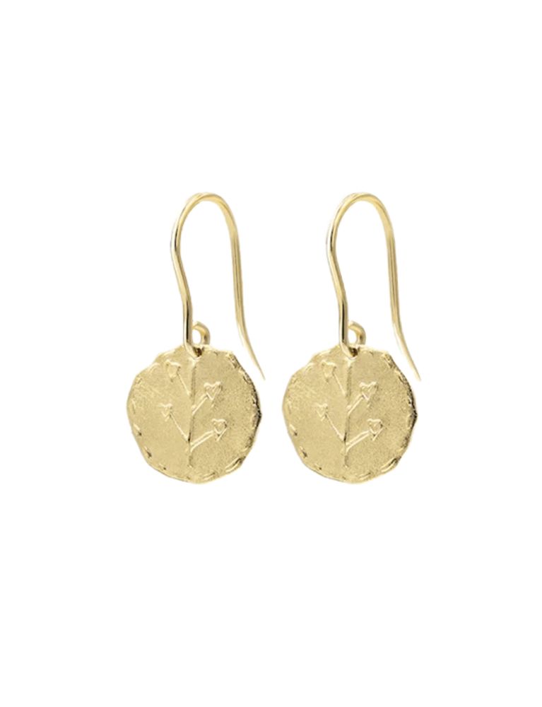 Ines De La Fressange Boucles Lutèce Motif Colombe Plaqué Or