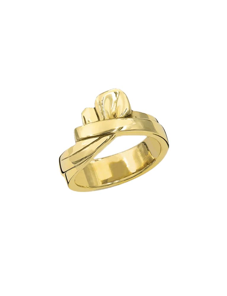 Ines De La Fressange Bague Attachement Plaqué Or Noeud In Gold