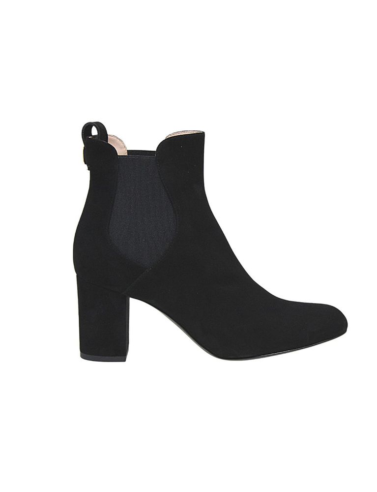 Ines De La Fressange Bottines À Talons Noire En Daim