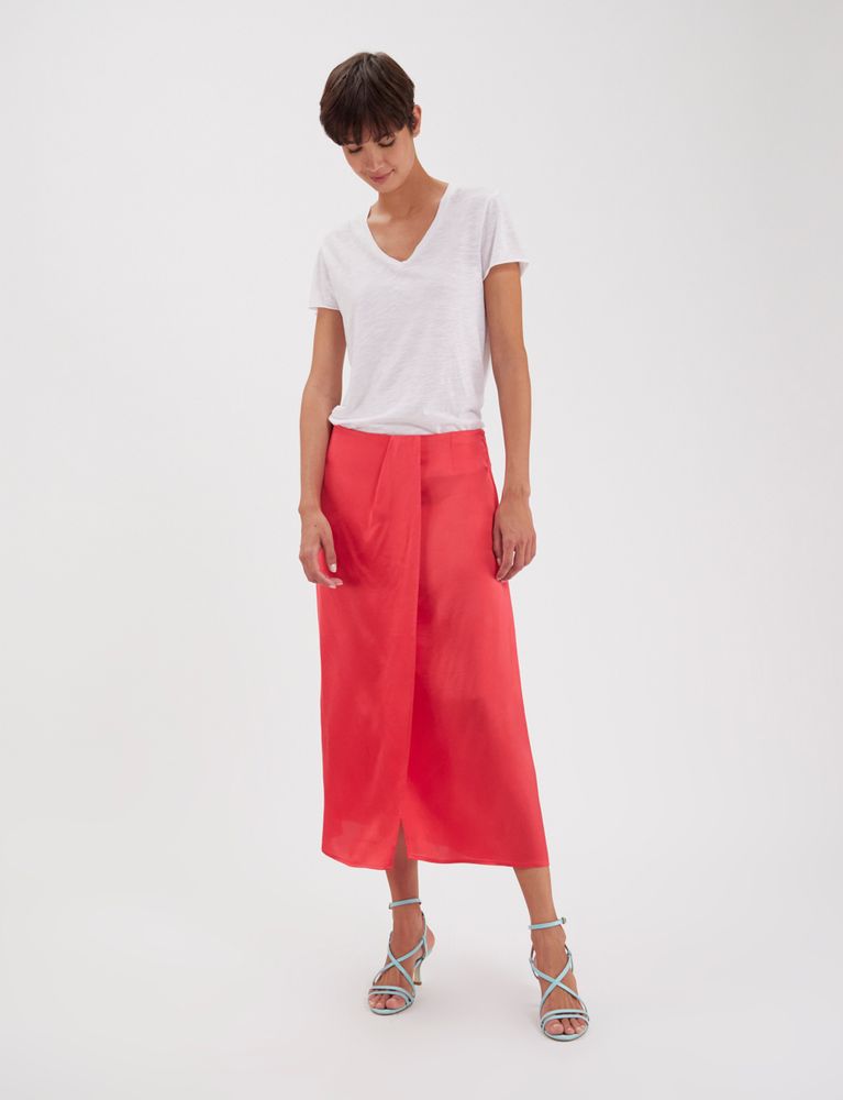 Ines De La Fressange Jupe Aurélie Rose In Red