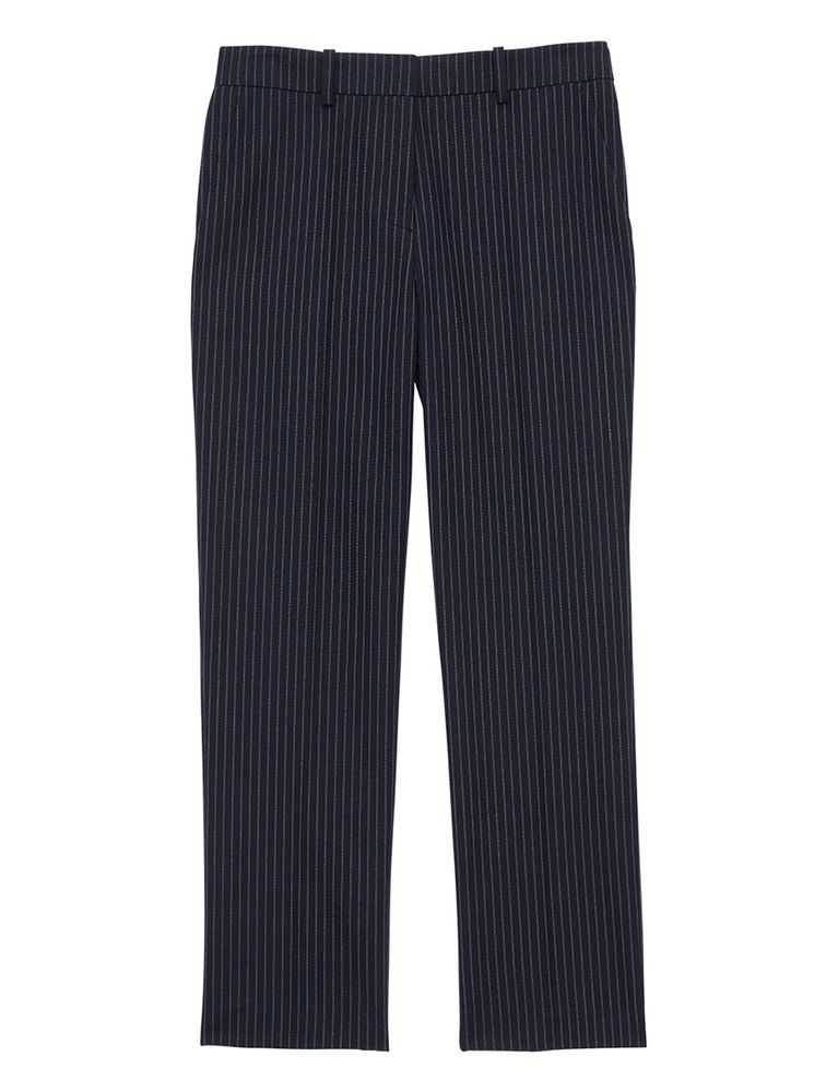 Ines De La Fressange Pantalon Audrey Navy À Fines Rayures