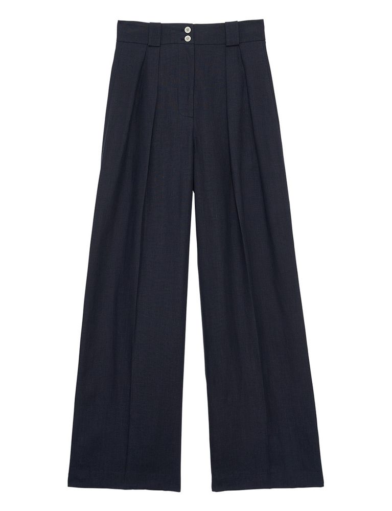 Ines De La Fressange Pantalon Marlène En Lin In Blue