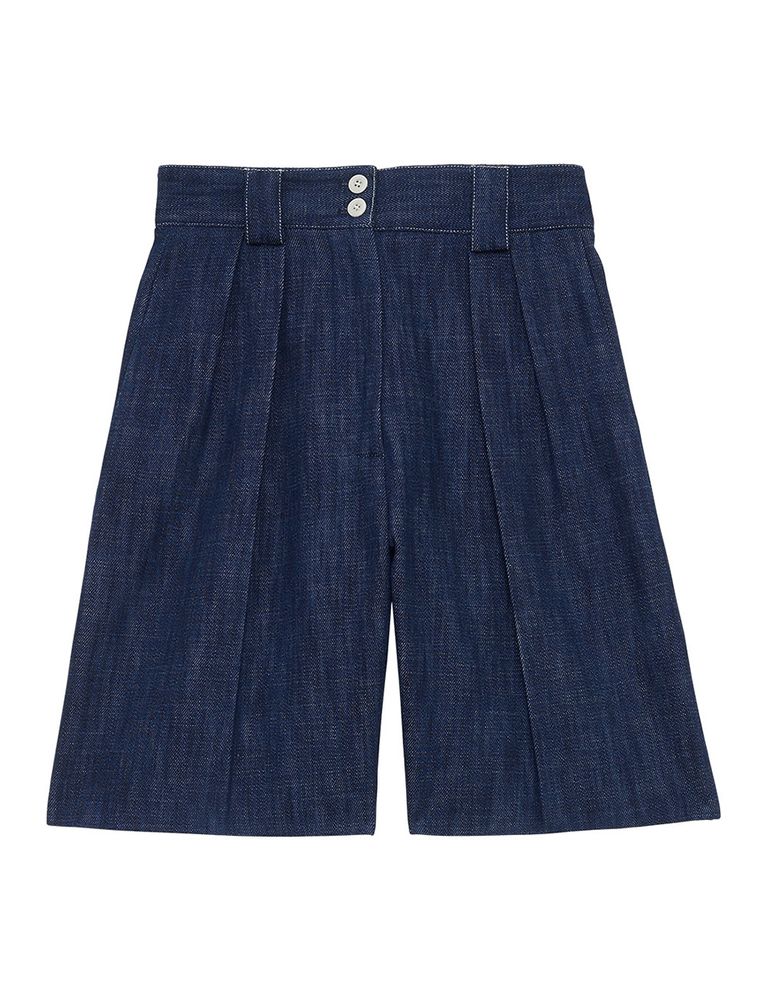 Ines De La Fressange Short Odette En Coton In Blue