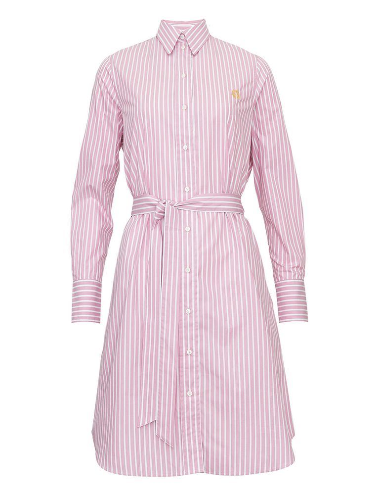 Ines De La Fressange Robe-chemise Amour Blanche Et Rose