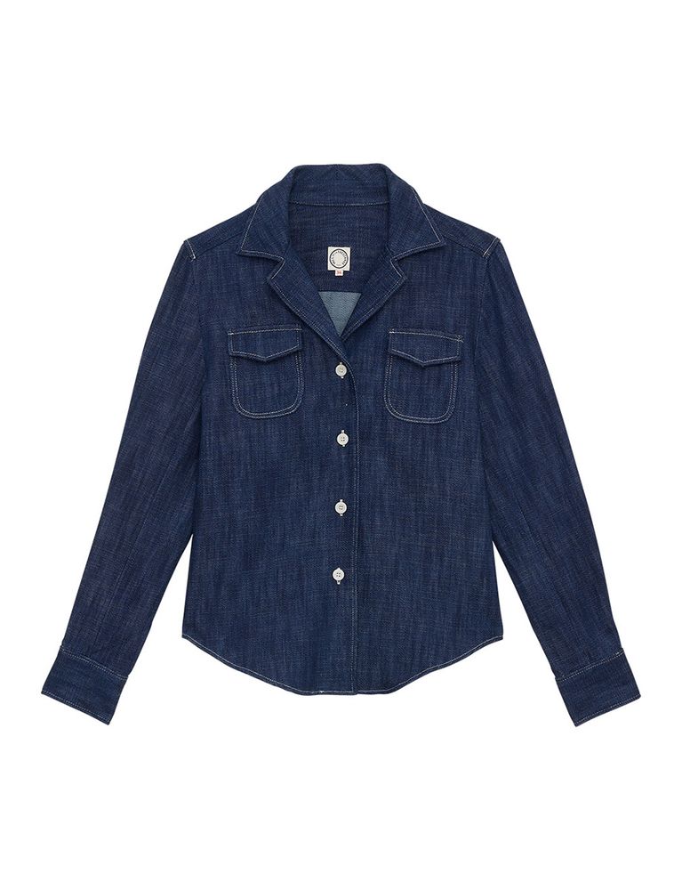 Ines De La Fressange Chemise Evana Bleu Denim In Blue