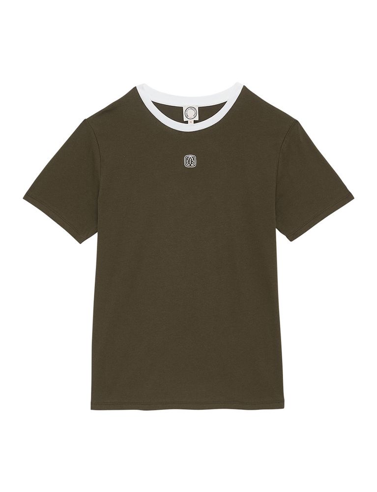 Ines De La Fressange Tee Shirt Paul Coton Bio Kaki
