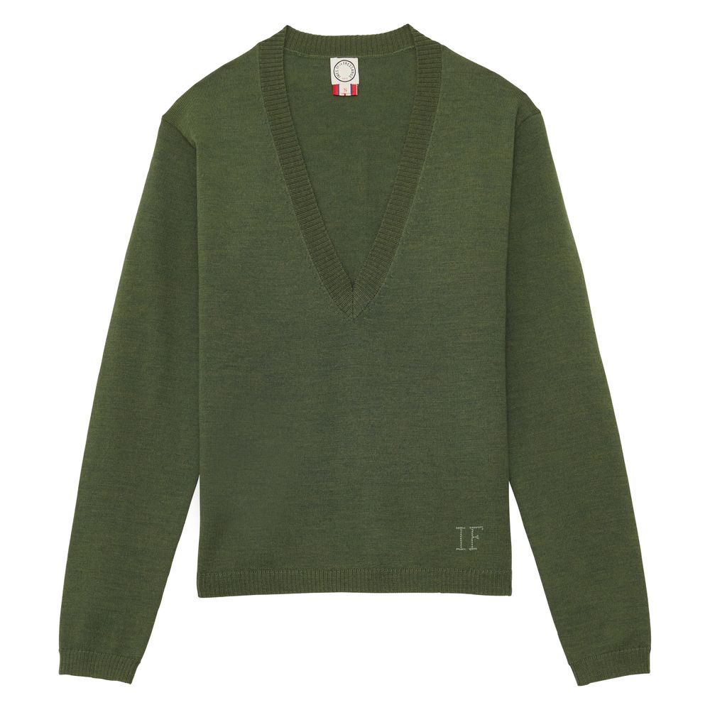 Ines De La Fressange Pull Maille Fine Morgana, Kaki In Green