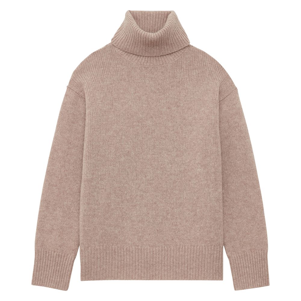 Ines De La Fressange Pull Aiden Col Roulé En Laine Et Cachemire Beige