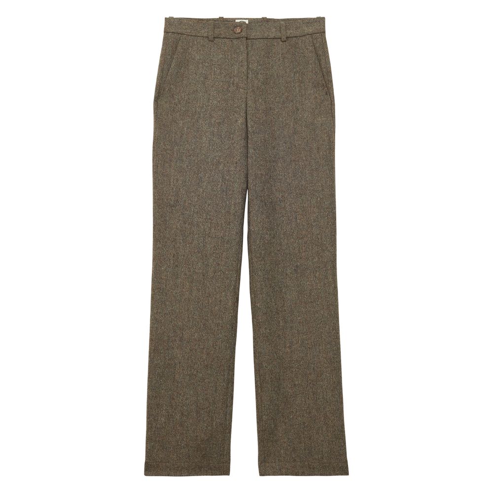 Ines De La Fressange Pantalon Francisco En Lainage Vert Chiné In Green