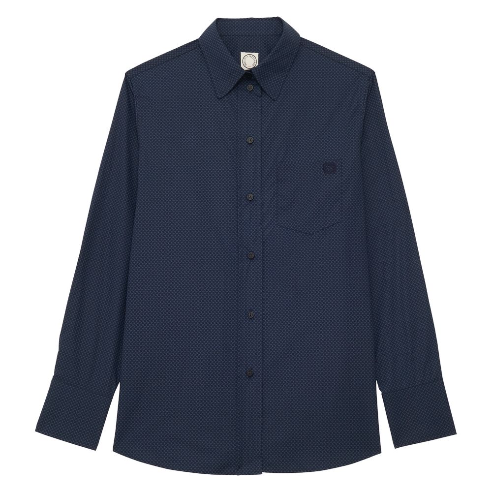 Ines De La Fressange Chemise Maureen En Coton Marine À Motifs