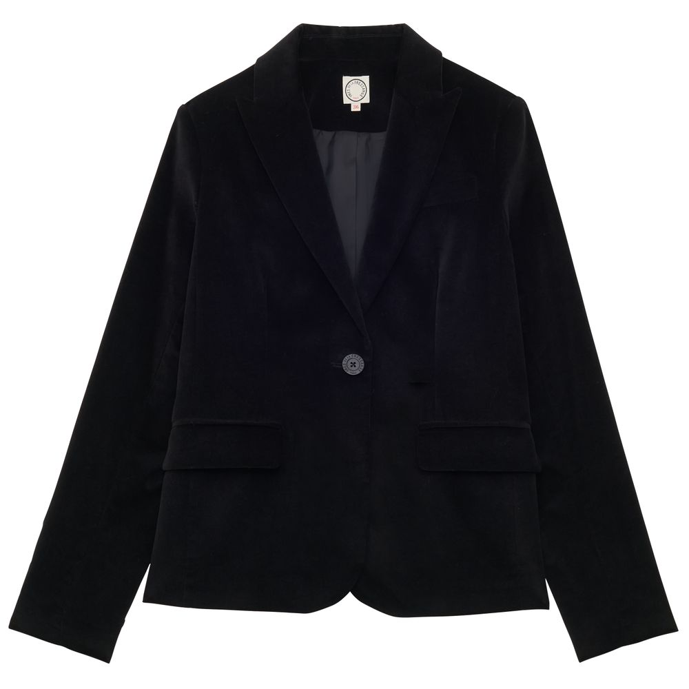 Ines De La Fressange Veste Nicoletta En Velours Lisse Noir