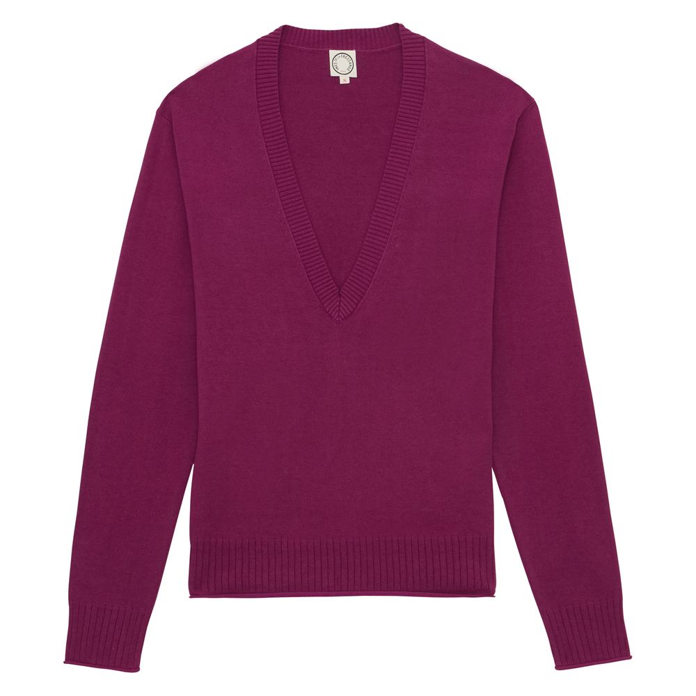 Ines De La Fressange Pull Morcant En Coton Violet In Purple