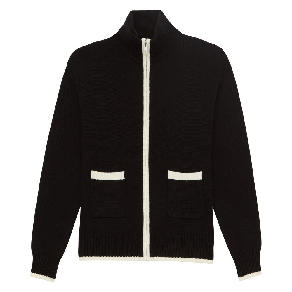 Ines De La Fressange Cardigan Atticus En Coton Noir In Black