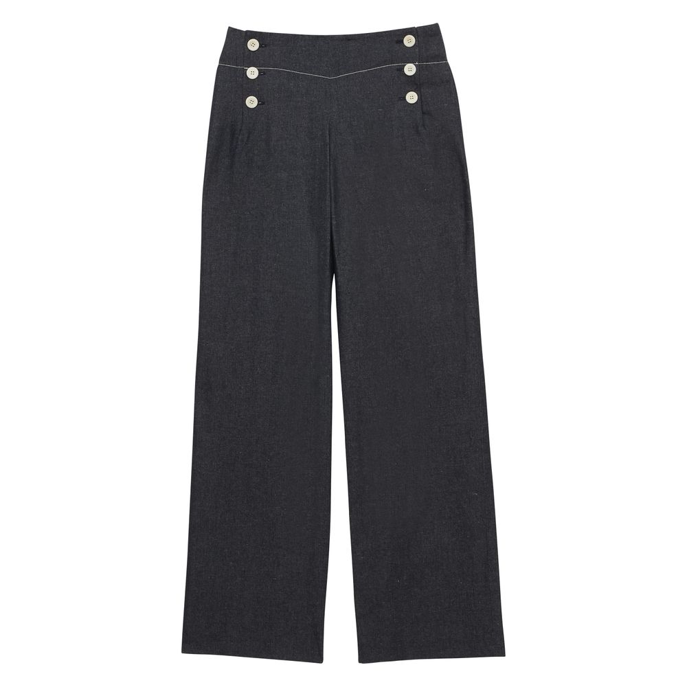 Ines De La Fressange Pantalon À Pont Gabriel Marine In Blue