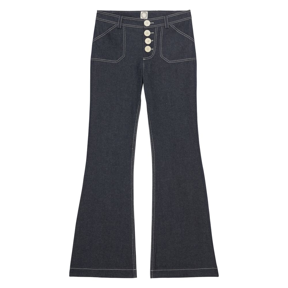 Ines De La Fressange Charlotte Pant In Navy W Cream