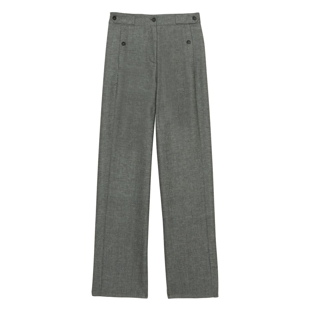 Ines De La Fressange Pantalon À Pinces Piotr Lin Mélangé Gris In Green