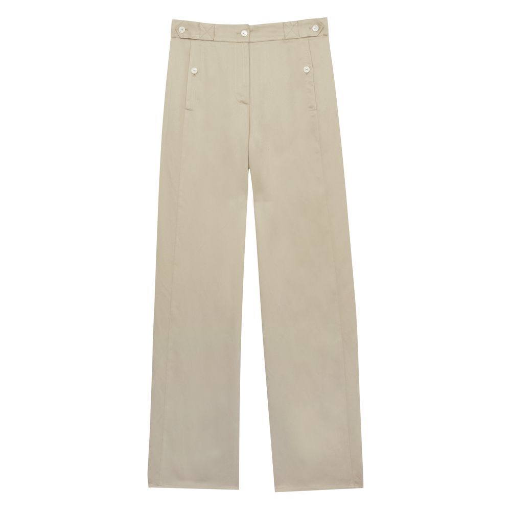 Ines De La Fressange Pantalon À Pinces Piotr En Lin Mélangé Doré In Brown