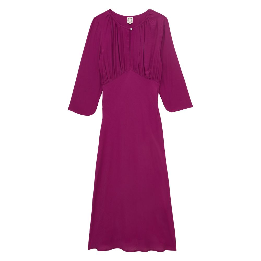 Ines De La Fressange Robe Natalia Violette In Burgundy