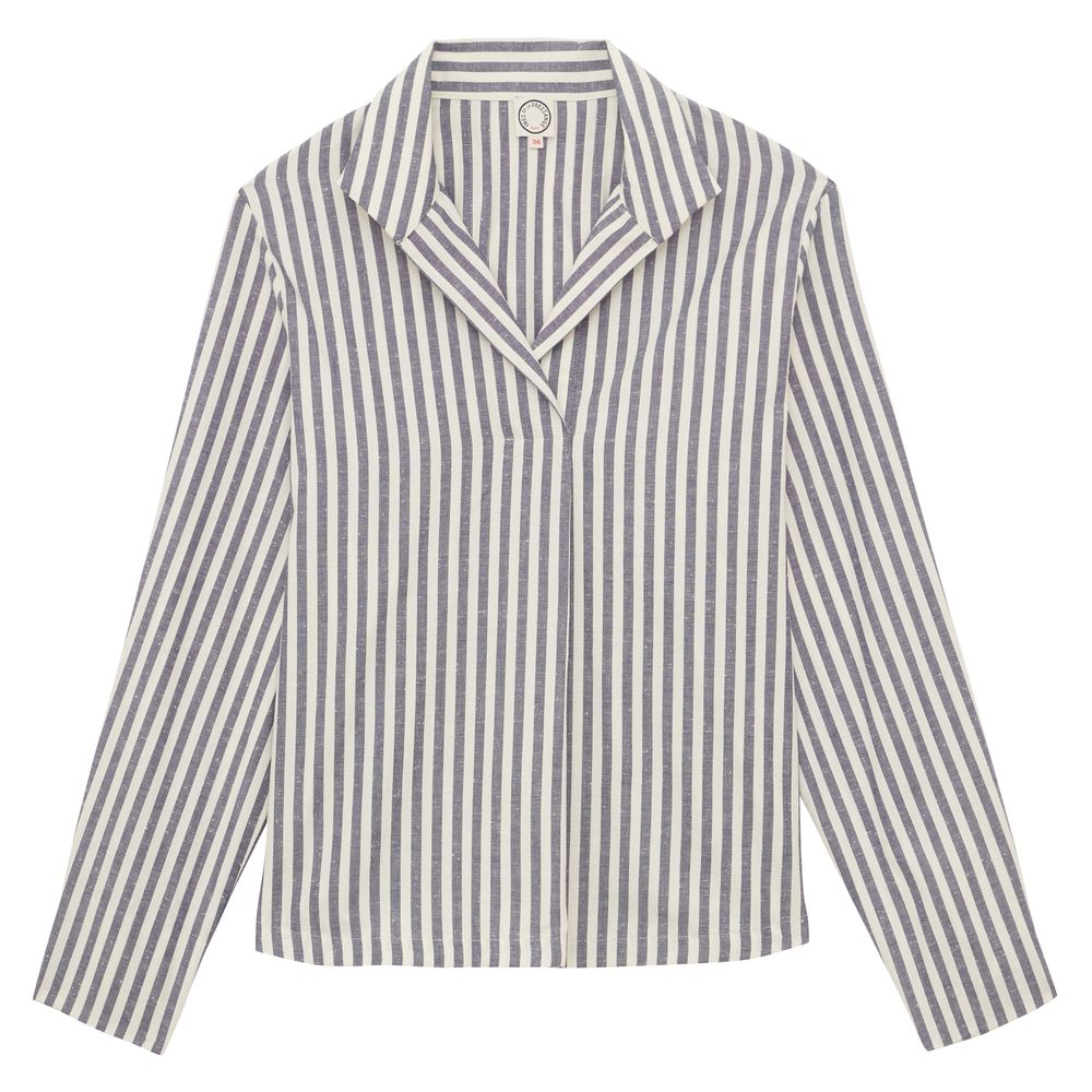Ines De La Fressange Top Noa En Coton Bleu In Gray