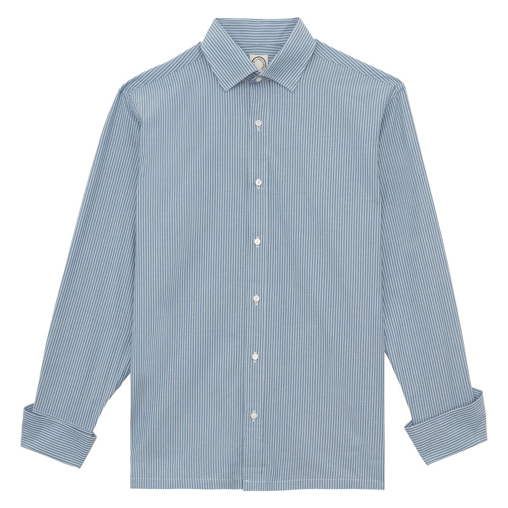 Ines De La Fressange Chemise Nova En Coton Bleue In Blue