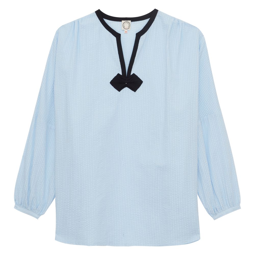 Ines De La Fressange Top Ida En Coton Bleu Clair In Blue