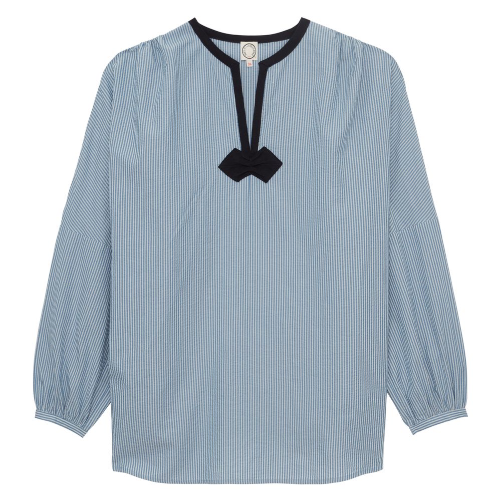 Ines De La Fressange Top Ida En Coton Bleu In Blue