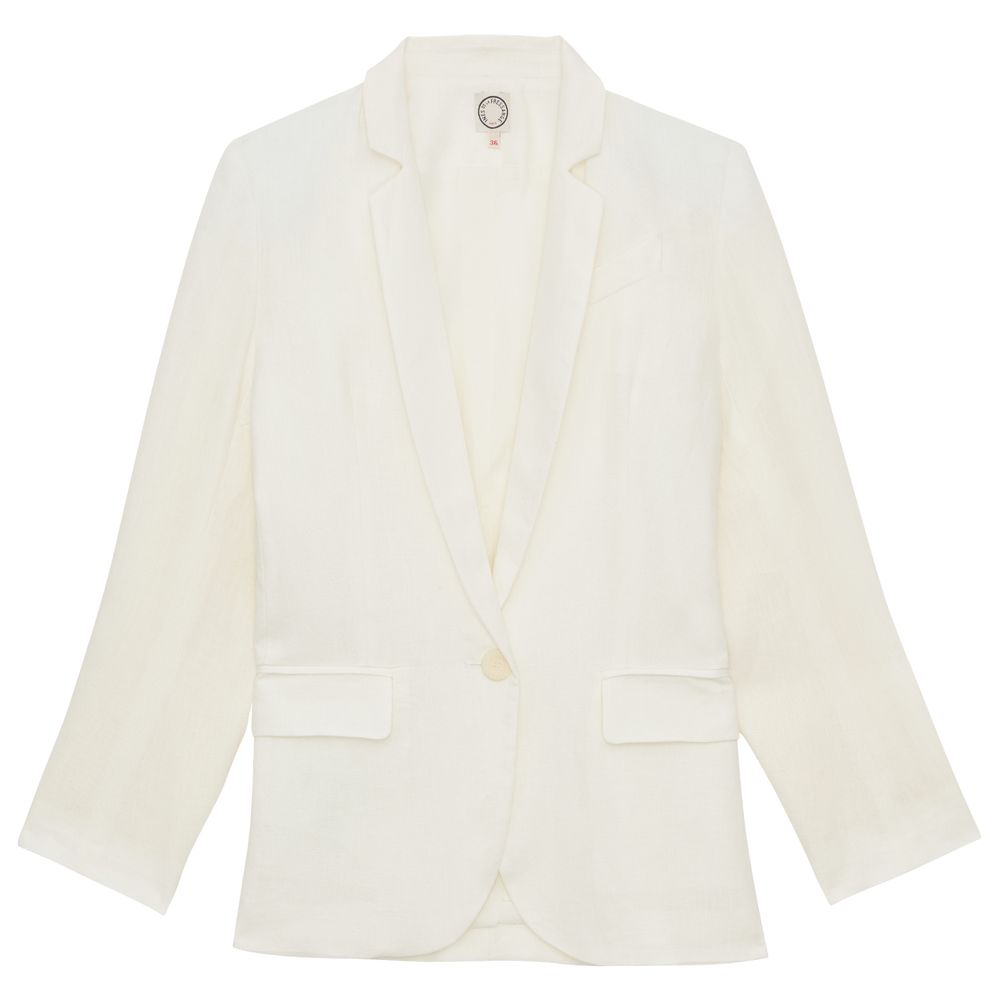 Ines De La Fressange Veste Bruna En Lin Blanc In Neutral