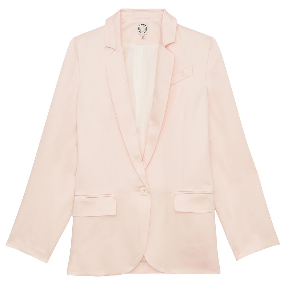 Ines De La Fressange Veste Bruna En Lin Et Viscose  Rose Pâle In Neutral