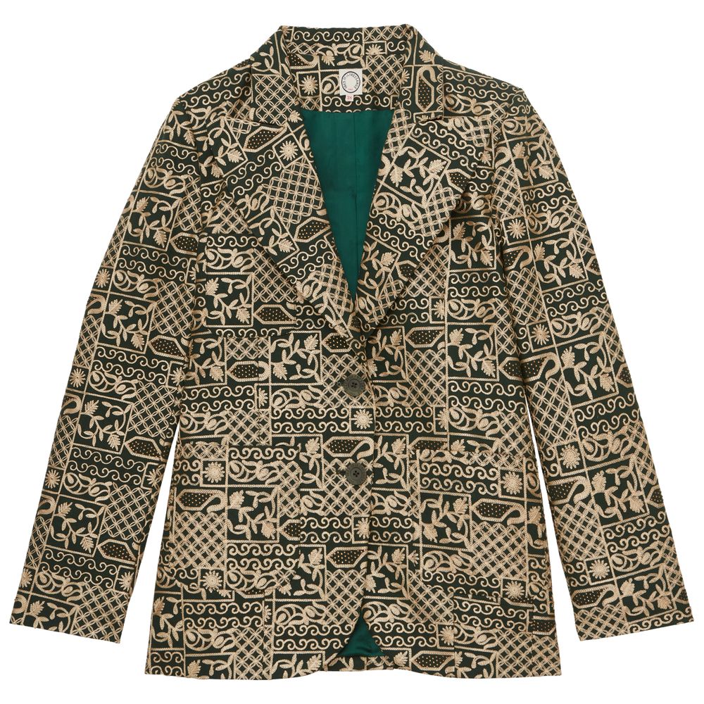 Ines De La Fressange Veste Thadée Brodée Verte In Green