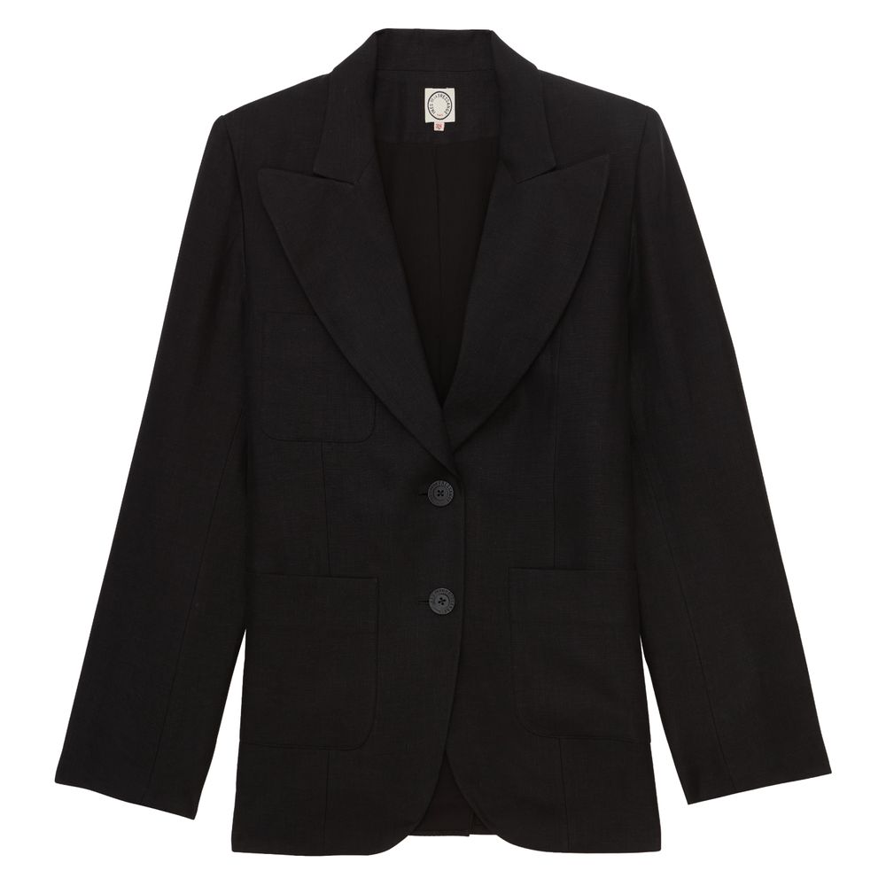 Ines De La Fressange Veste Thadée En Lin Noire In Black