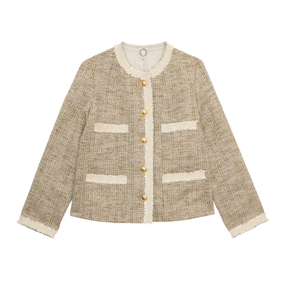 Ines De La Fressange Veste Adelaïde Dorée In Brown