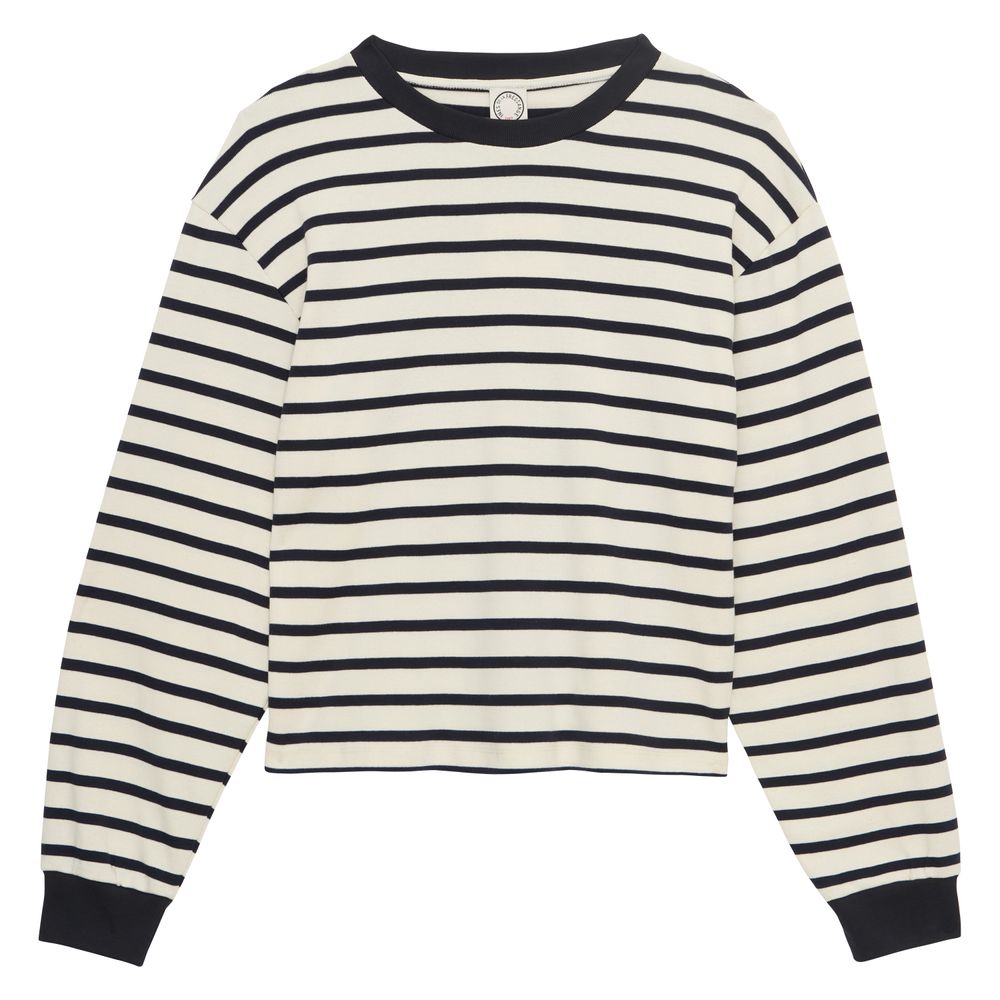 Ines De La Fressange Horizontal Stripe Long-sleeve T-shirt In Blue