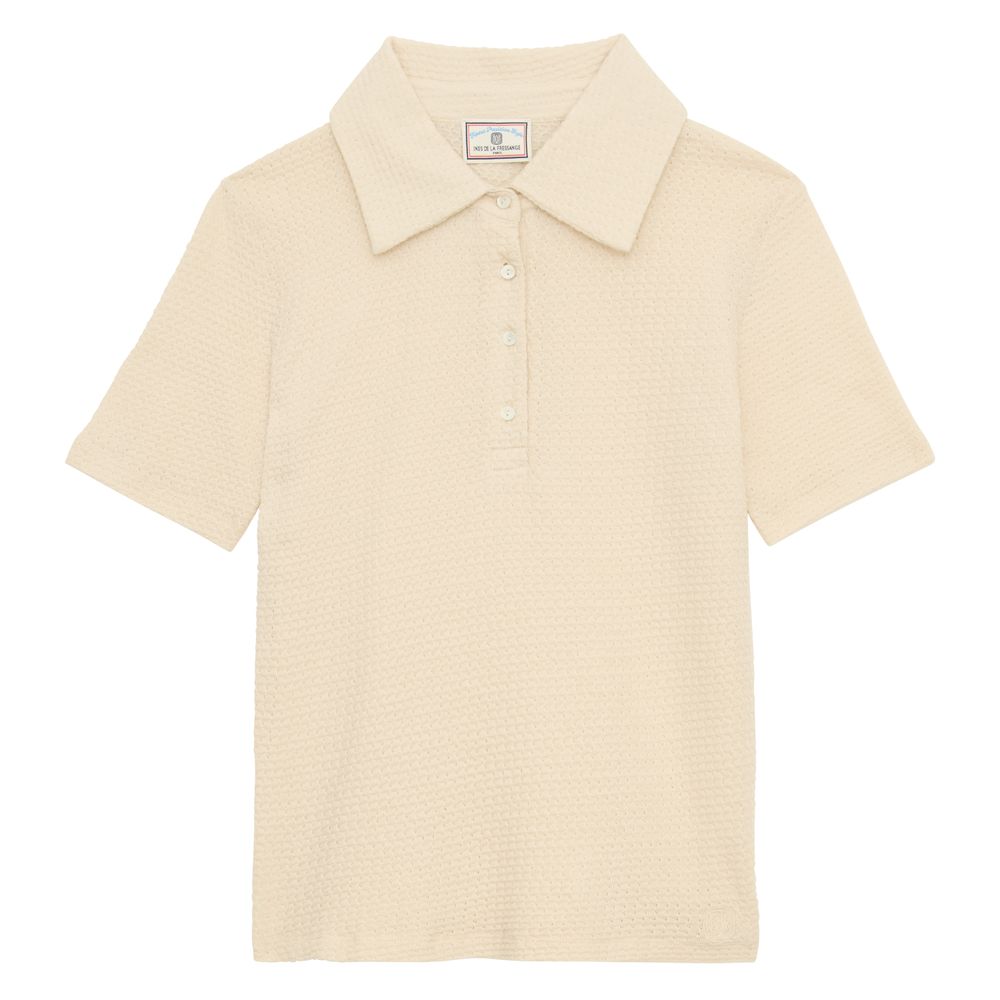 Ines De La Fressange Polo Bryan En Coton Blanc Ivoire