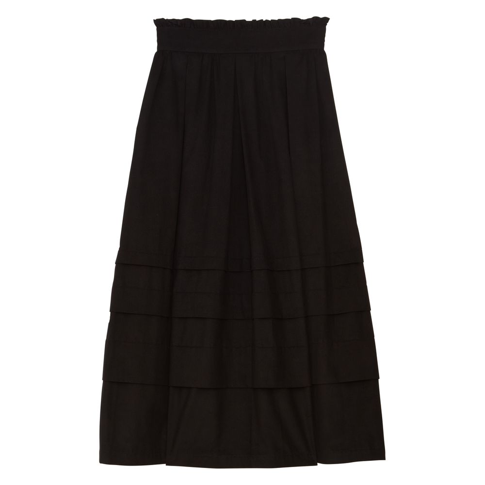 Ines De La Fressange Jupe Longue Héloïse En Coton In Black