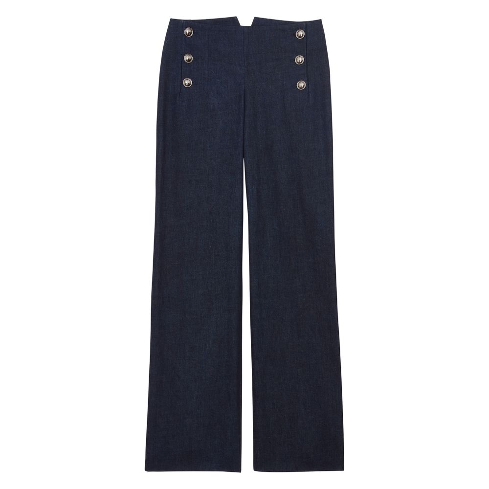 Ines De La Fressange Pantalon Gabriel En Coton In Blue