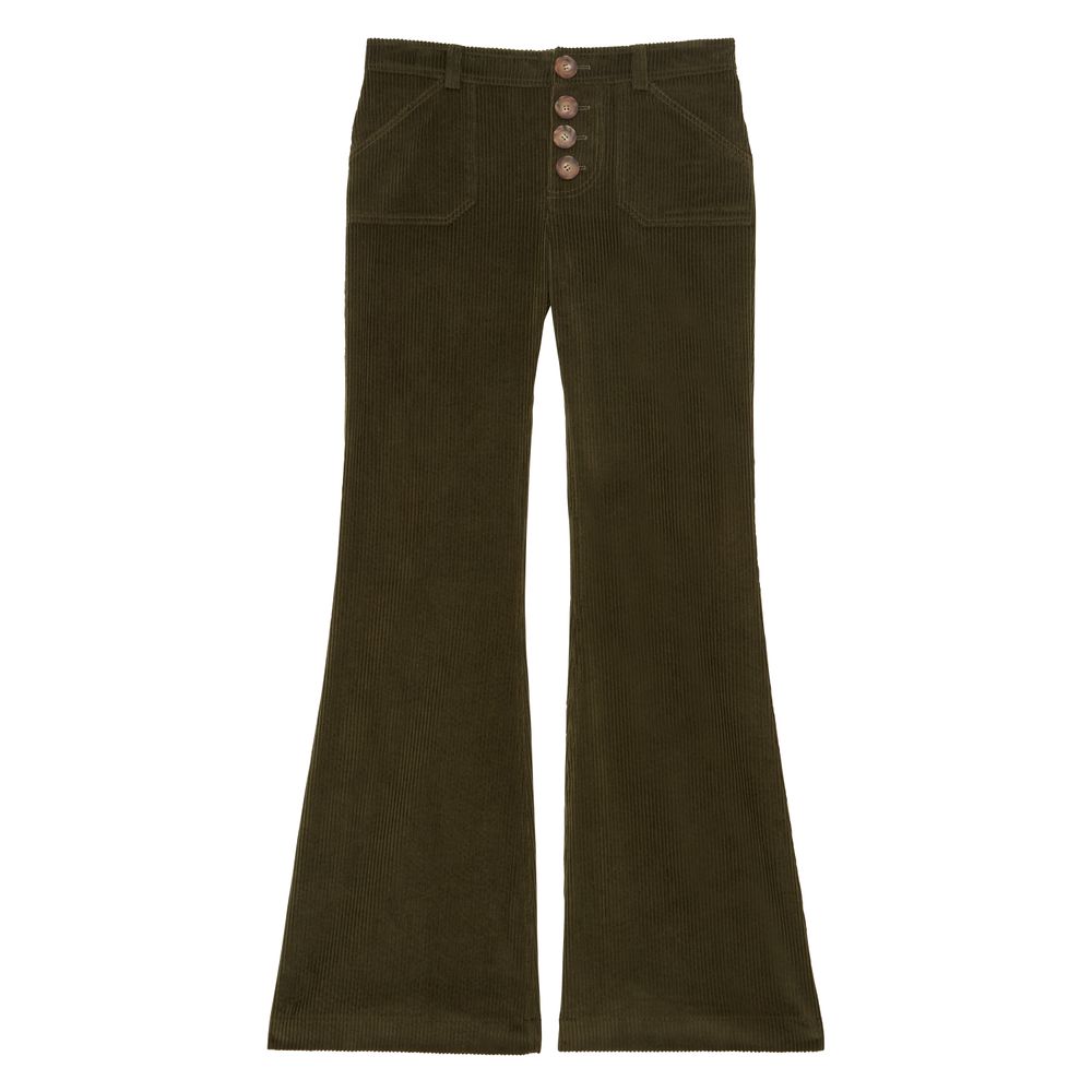 Ines De La Fressange Pantalon Charlotte En Coton In Green