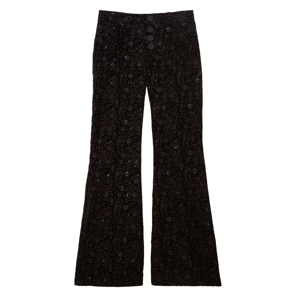 Ines De La Fressange Pantalon Charlotte Brodé In Black