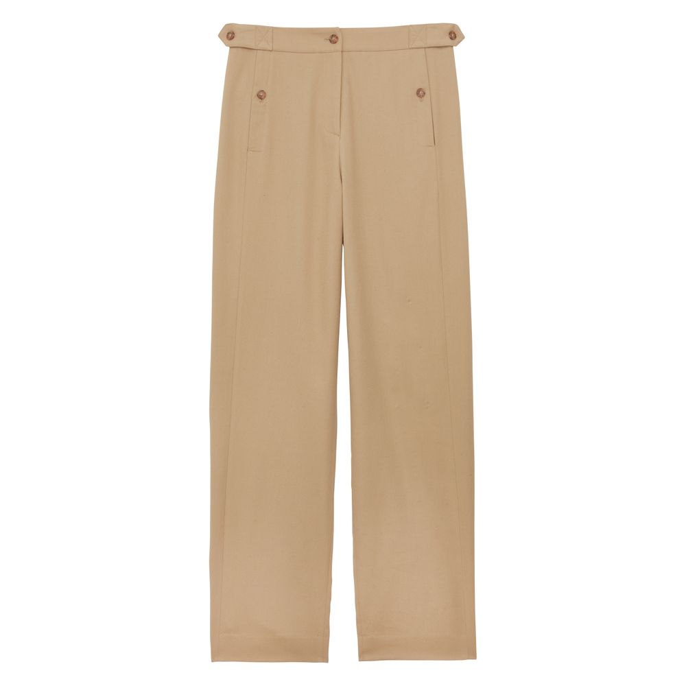 Ines De La Fressange Pantalon À Pinces Piotr En Coton Bio In Neutral