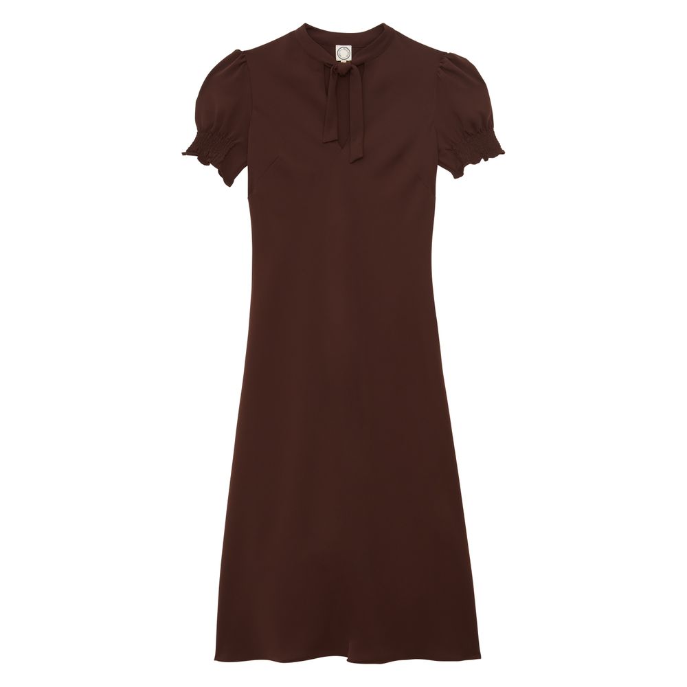 Ines De La Fressange Robe Cerise Fluide In Brown