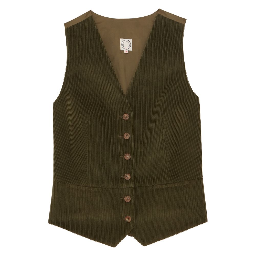 Ines De La Fressange Gilet Sanite En Coton In Green