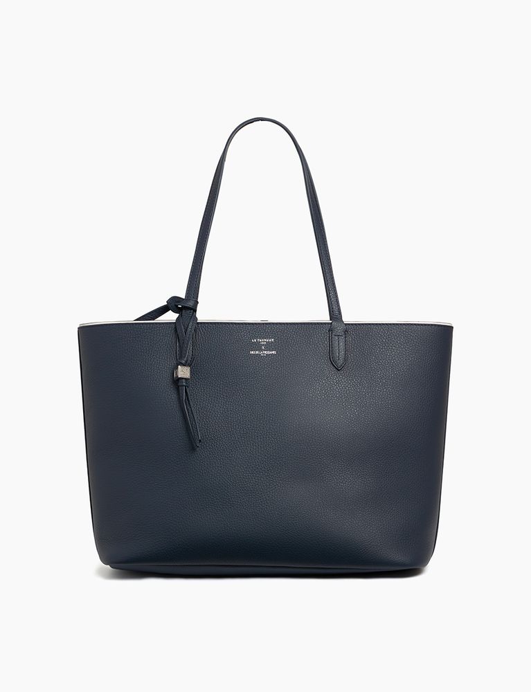 Ines De La Fressange Grand Sac Cabas Bleu Ines X Le Tanneur