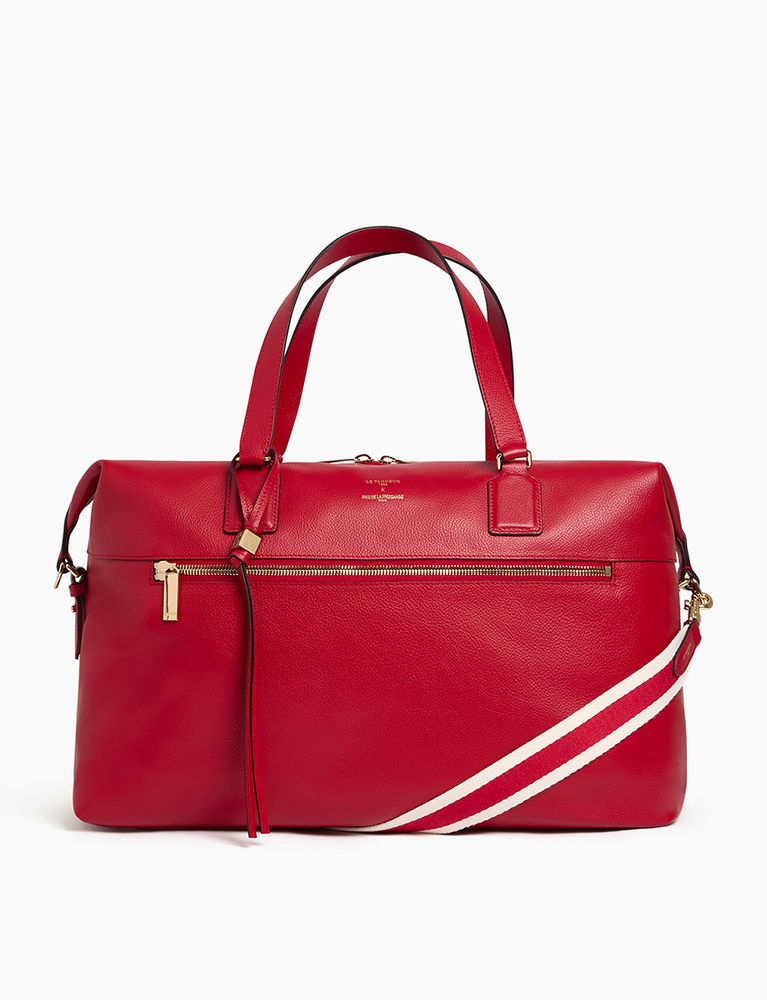 Ines De La Fressange Sac De Voyage 24h Rouge Ines X Le Tanneur