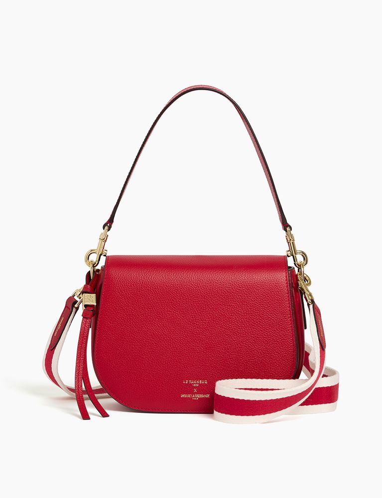 Ines De La Fressange Petit Sac À Bandoulière Rouge Ines X Le Tanneur