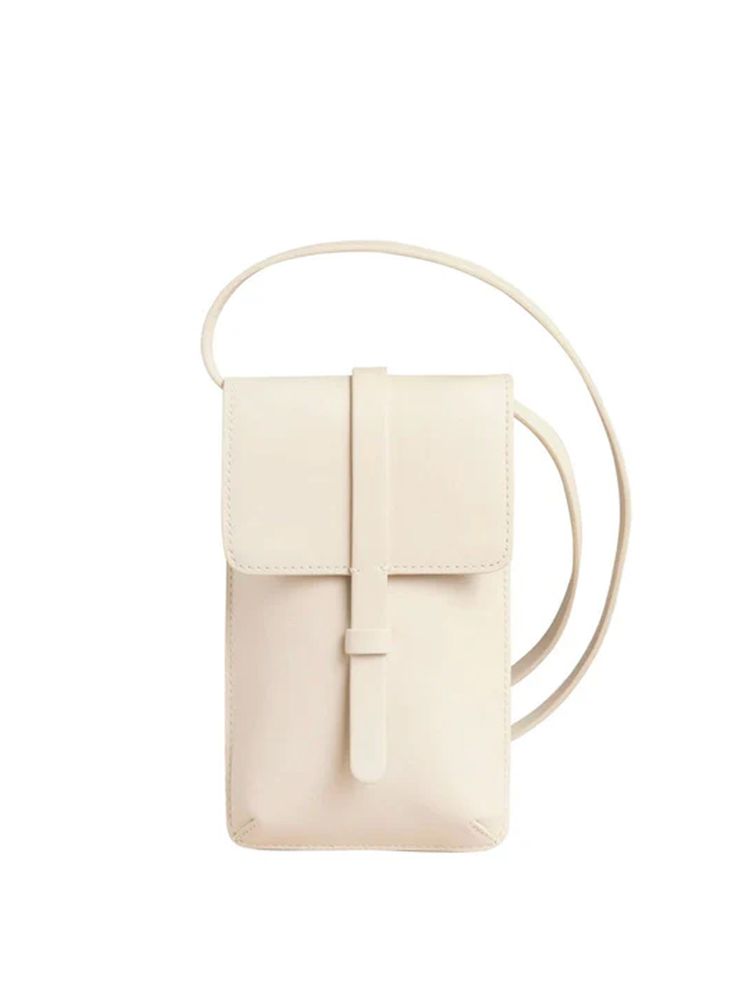 Ines De La Fressange Smartphone Bag Léonore Cuir Sable