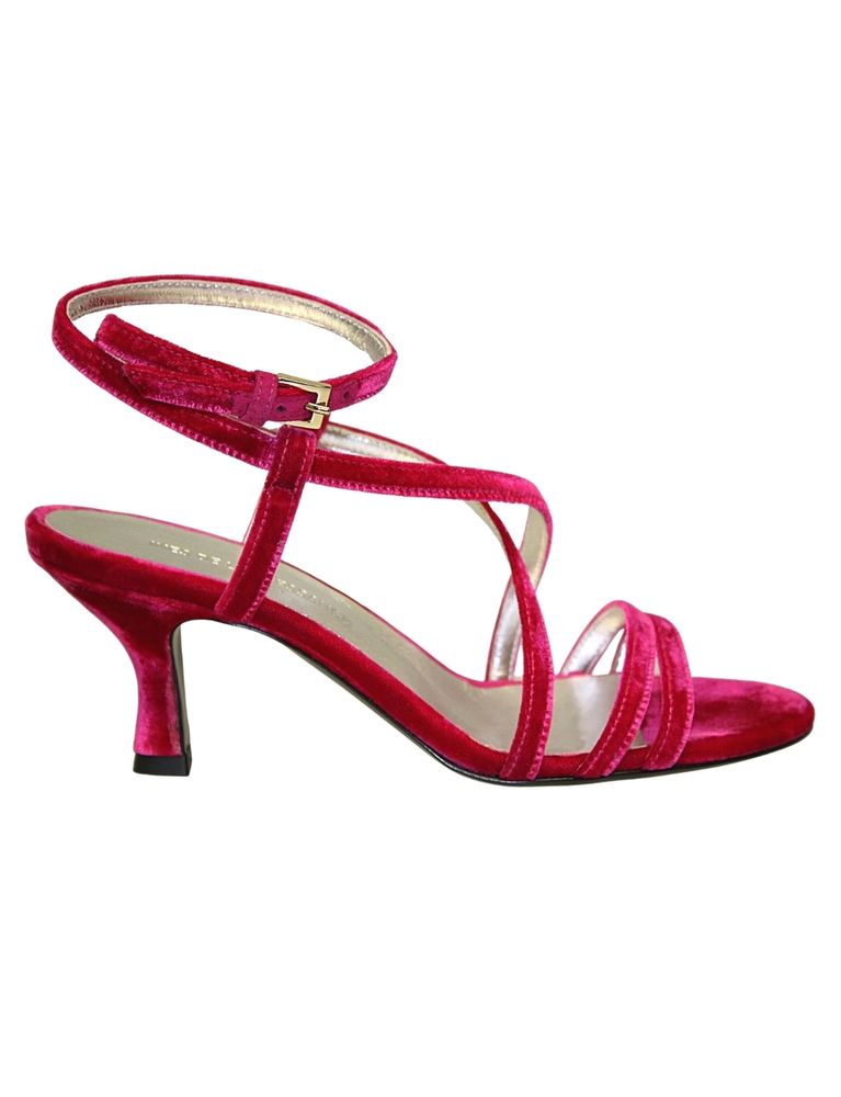 Ines De La Fressange Sandales Roses En Velours In Red
