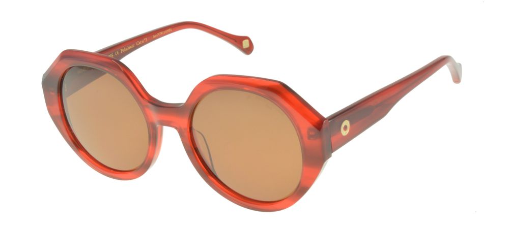 Ines De La Fressange Lunettes De Soleil Ornella Rouges Marbrées In Red