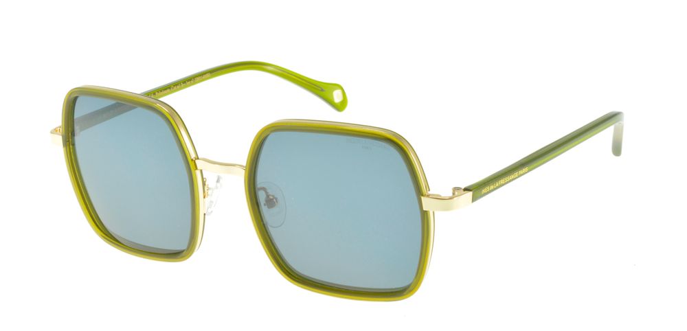 Ines De La Fressange Lunettes De Soleil Katherine Vert Cristal Or In Green