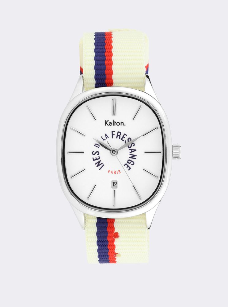 Ines De La Fressange Montre Grande Colorama Sport Écru Kelton X Paris In Neutral