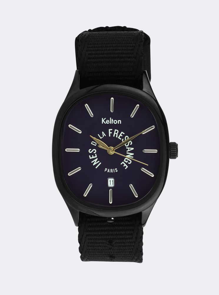 Ines De La Fressange Montre Grande Colorama Minuit Kelton X Paris In Black